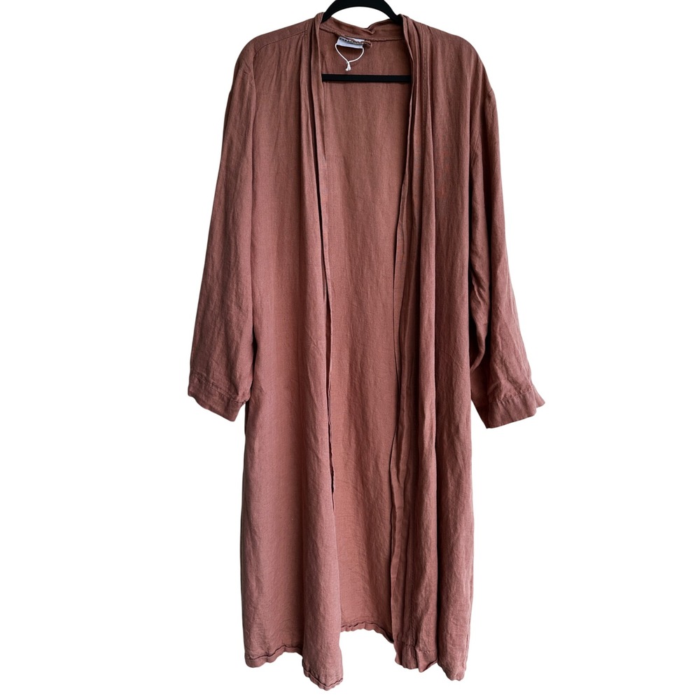 Parachute Home 100% Linen Robe Duster Dusty Rose Large